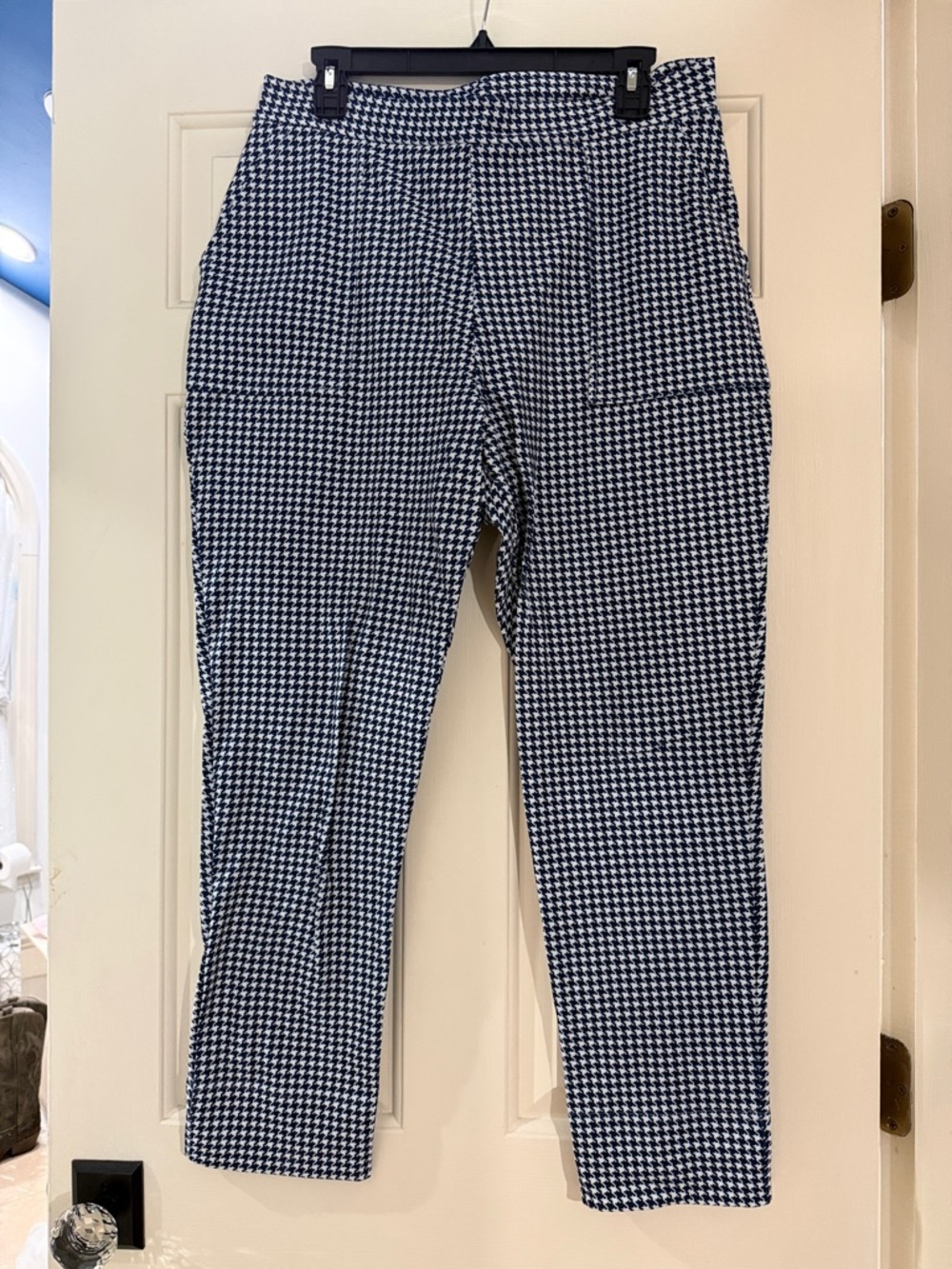 Blackmilk Navy & White Houndstooth Slim Pants